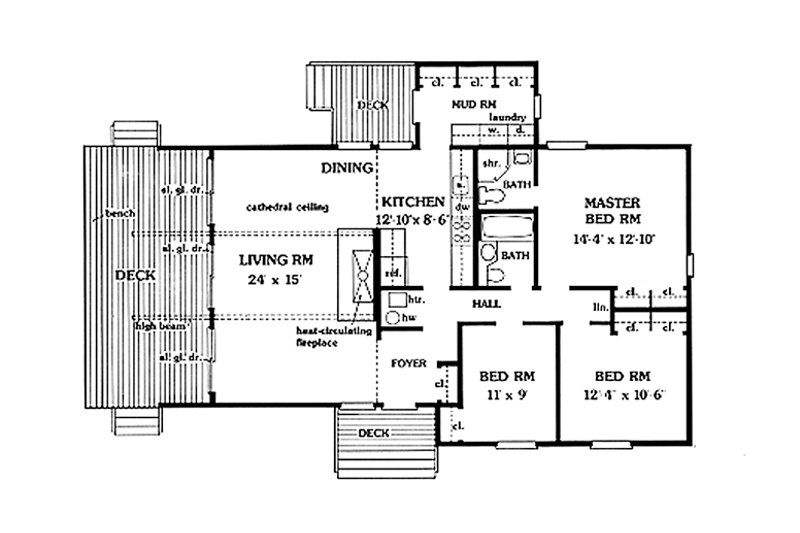 Home Plan - Floor Plan - Main Floor for Contemporary House Plan #314-269 - 3 bed, 2 bath