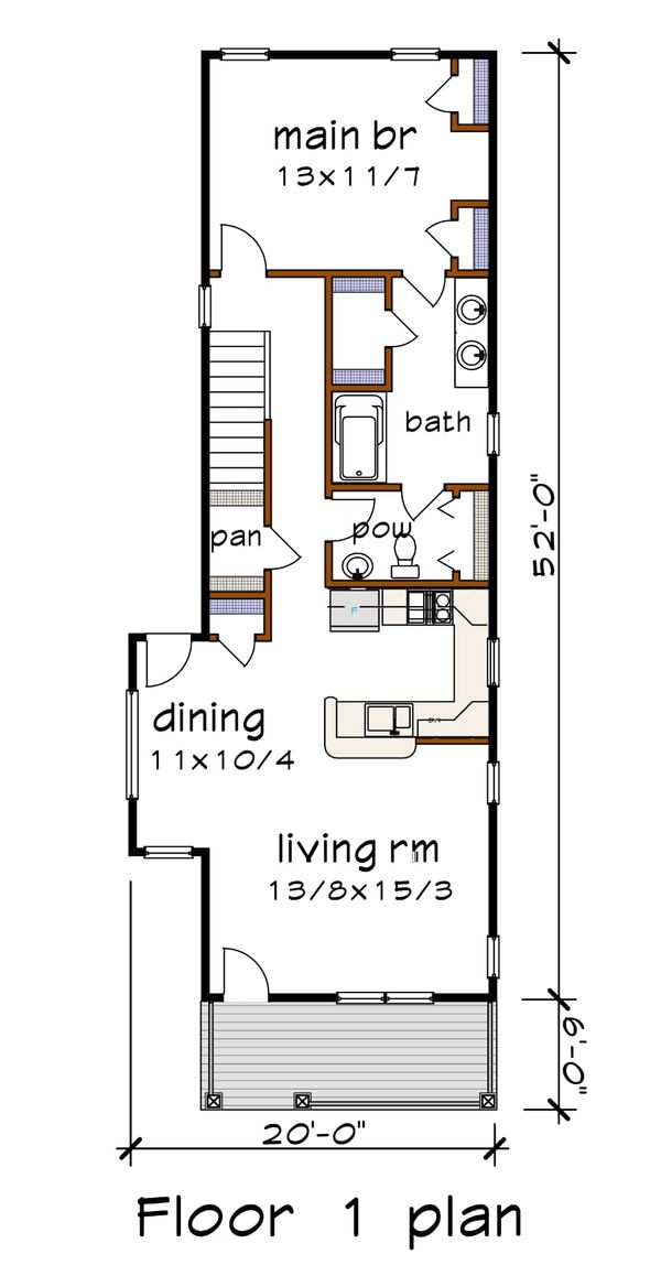 Country Floor Plan - Main Floor Plan #79-203