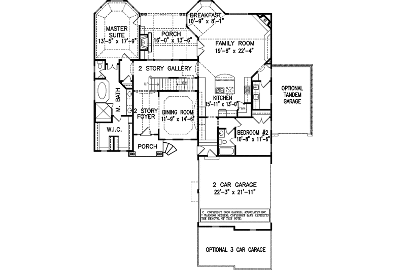 House Blueprint - Floor Plan - Main Floor for Victorian House Plan #54-260 - 5 bed, 4 bath