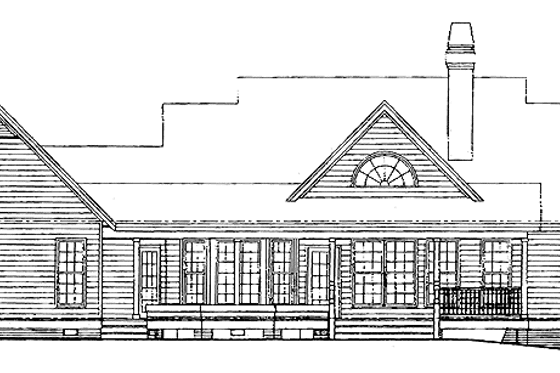 Exterior - Rear Elevation for Country House Plan #929-358 - 3 bed, 3 bath
