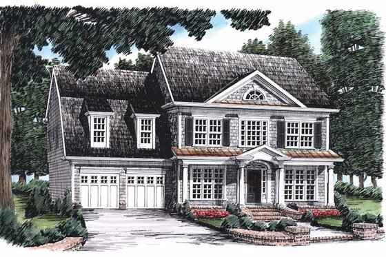 Exterior - Front Elevation 3 for Colonial House Plan #927-783 - 4 bed, 2.5 bath