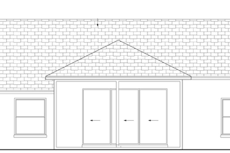 Home Plan - Exterior - Rear Elevation for Mediterranean House Plan #1058-34 - 3 bed, 2 bath
