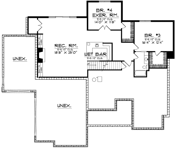 Home Plan - European Floor Plan - Lower Floor Plan #70-585
