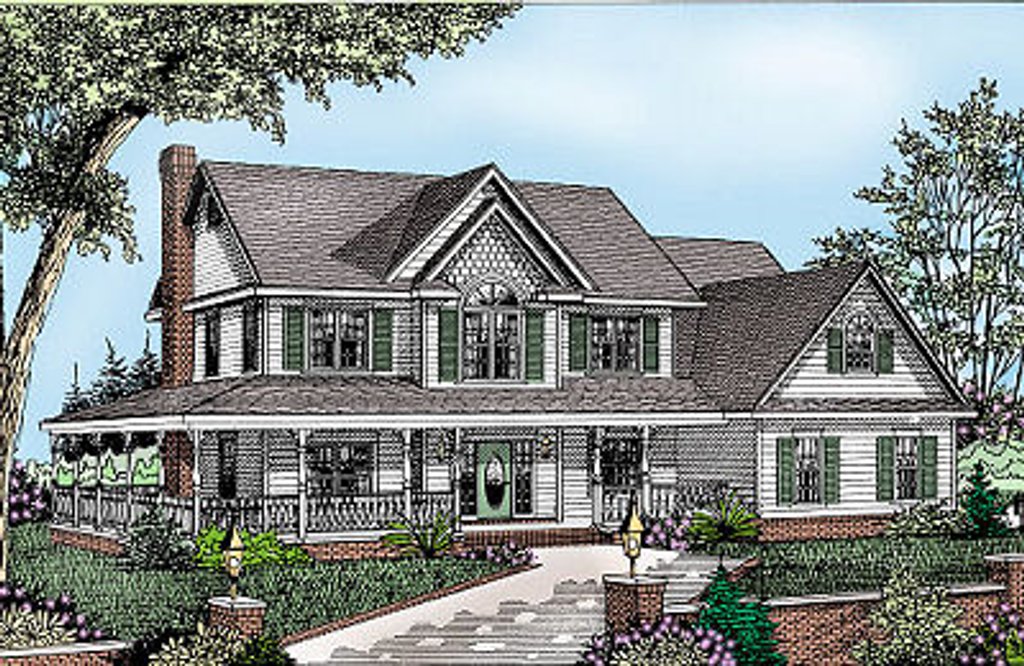 Country Style House Plan 4 Beds 2 5 Baths 2198 Sq Ft Plan 11 220