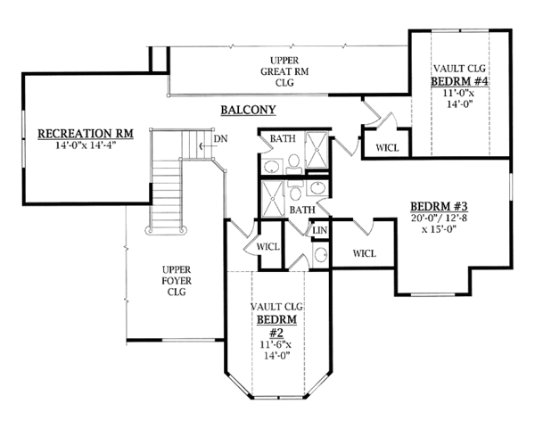 Architectural House Design - European Floor Plan - Upper Floor Plan #314-267