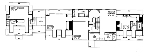 Architectural House Design - Classical Floor Plan - Upper Floor Plan #72-815