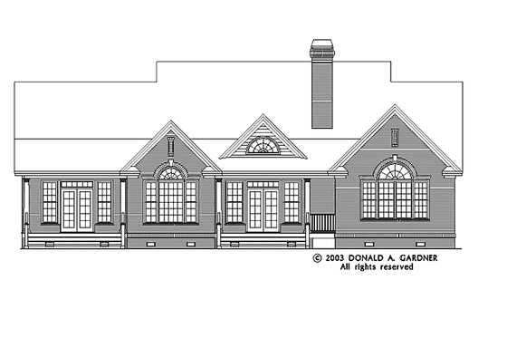 Exterior - Rear Elevation 1 for Country House Plan #929-354 - 3 bed, 2.5 bath