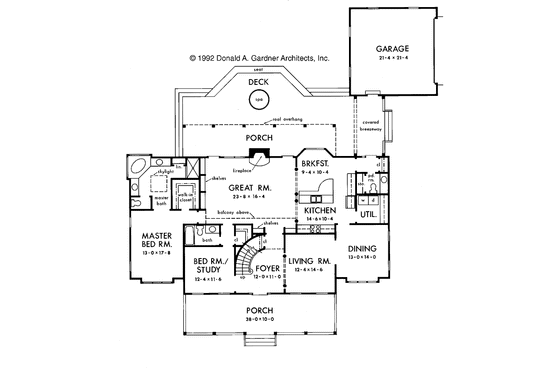 Floor Plan - Main Floor for Country House Plan #929-120 - 4 bed, 3.5 bath