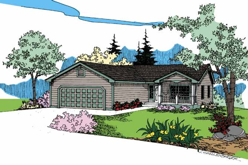 Home Plan - Contemporary Exterior - Front Elevation Plan #60-725