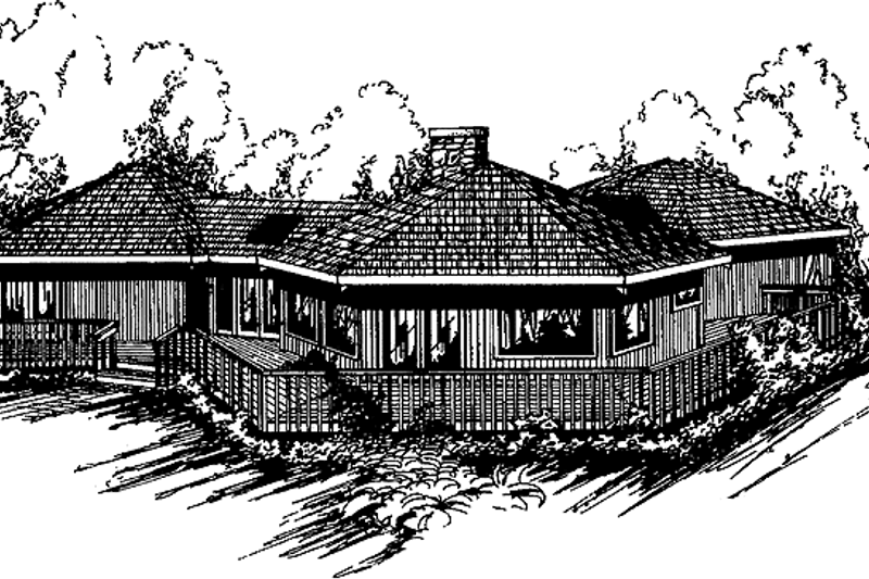 House Blueprint - Contemporary Exterior - Front Elevation Plan #60-799