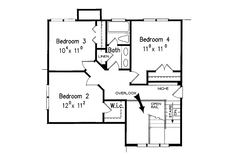 Dream House Plan - Floor Plan - Upper Floor for Country House Plan #927-841 - 4 bed, 2.5 bath