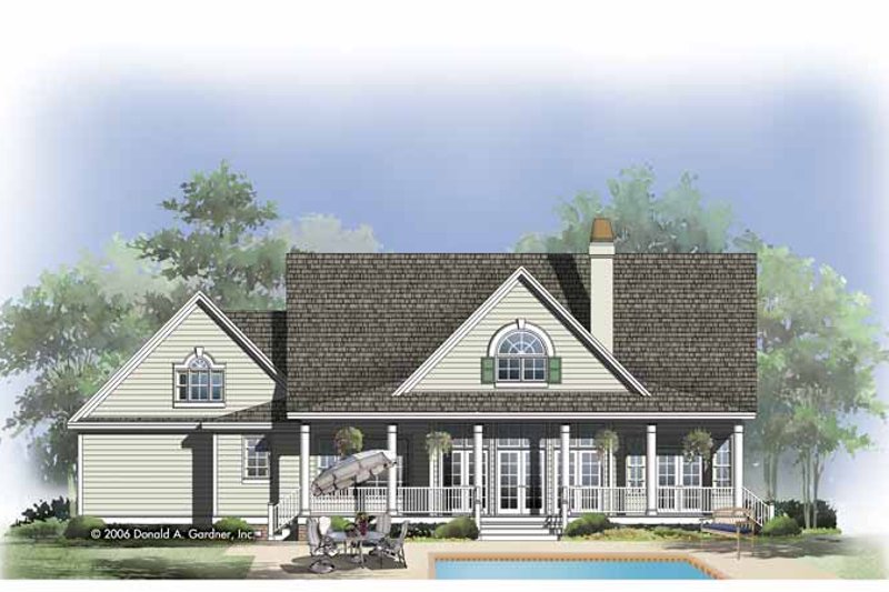 Home Plan - Exterior - Rear Elevation for Country House Plan #929-808 - 3 bed, 3.5 bath