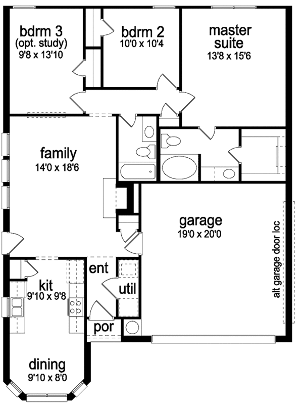 Home Plan - Ranch Floor Plan - Main Floor Plan #84-664