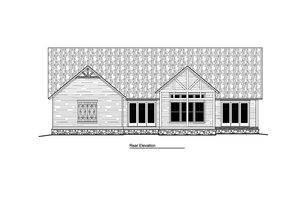 Exterior - Rear Elevation for Ranch House Plan #1081-8 - 3 bed, 2.5 bath