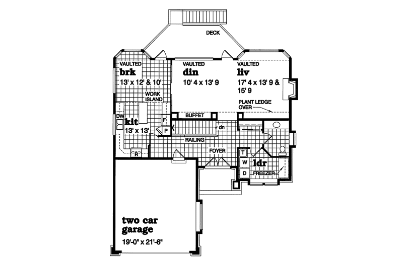Dream House Plan - Floor Plan - Main Floor for Craftsman House Plan #47-909 - 3 bed, 2.5 bath