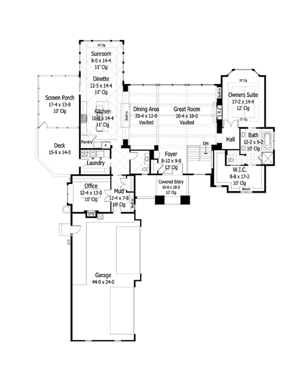 Home Plan - European Floor Plan - Main Floor Plan #51-1073