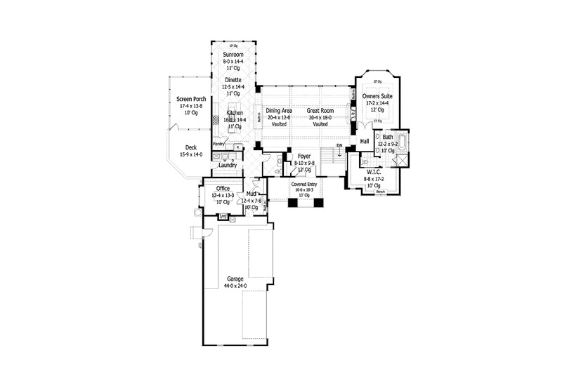 Home Plan - Floor Plan - Main Floor for European House Plan #51-1073 - 4 bed, 3.5 bath