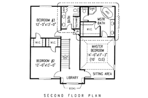 Floor Plan - Upper Floor for Farmhouse House Plan #11-204 - 4 bed, 3.5 bath