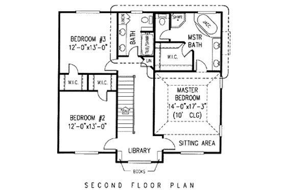 Floor Plan - Upper Floor for Farmhouse House Plan #11-204 - 4 bed, 3.5 bath