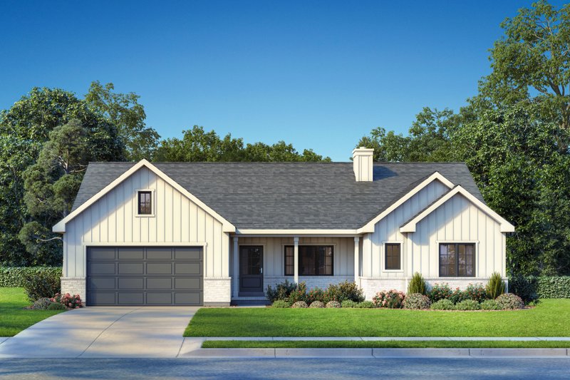 Architectural House Design - Ranch Exterior - Front Elevation Plan #22-647