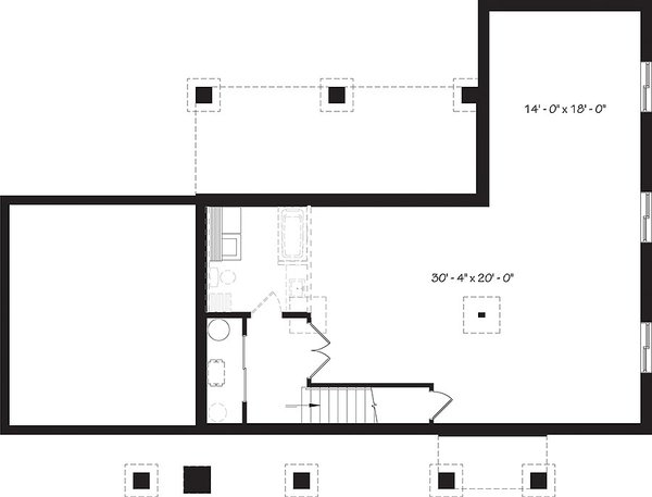 House Blueprint - Bungalow Floor Plan - Lower Floor Plan #23-2797