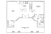 Beach Style House Plan - 1 Beds 2 Baths 723 Sq/Ft Plan #8-155 
