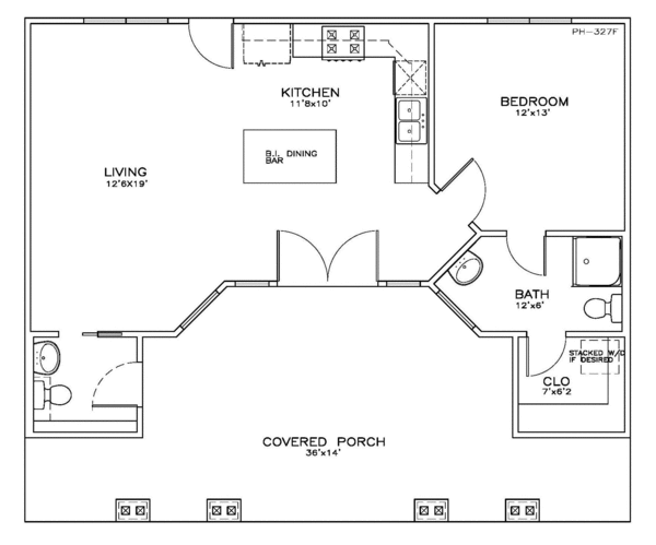 Beach Floor Plan - Main Floor Plan #8-155