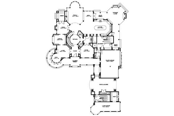 Floor Plan - Main Floor for Traditional House Plan #132-216 - 4 bed, 6 bath