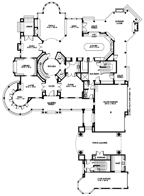 Dream House Plan - Traditional Floor Plan - Main Floor Plan #132-216