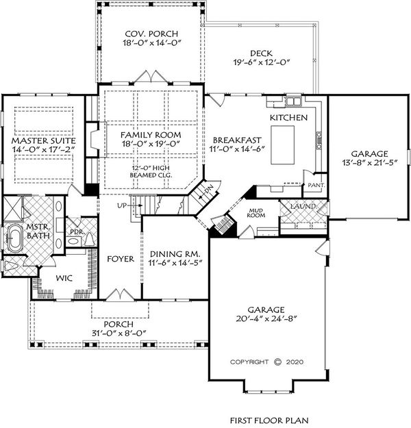 Farmhouse Floor Plan - Main Floor Plan #927-1008
