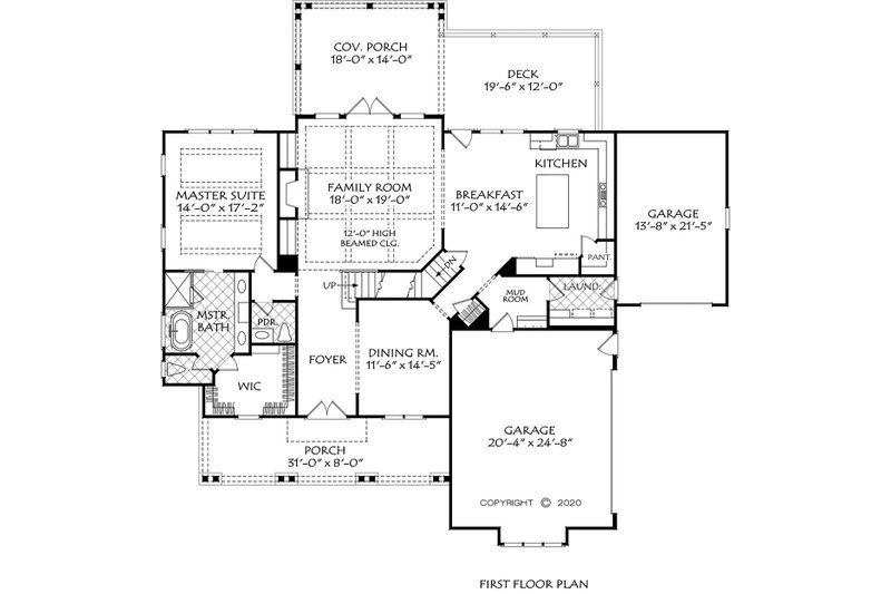 House Blueprint - Floor Plan - Main Floor for Farmhouse House Plan #927-1008 - 4 bed, 3.5 bath