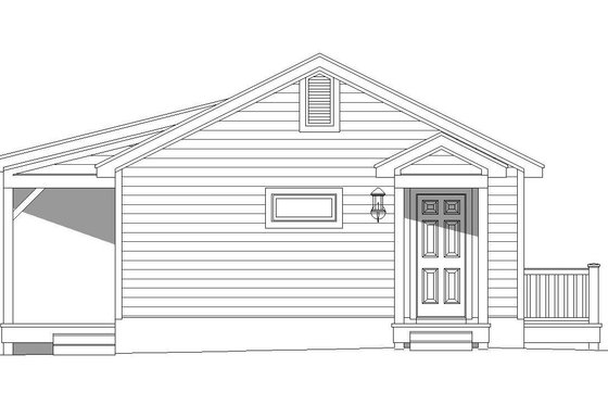 Exterior - Rear Elevation for Cabin House Plan #932-107 - 2 bed, 2 bath