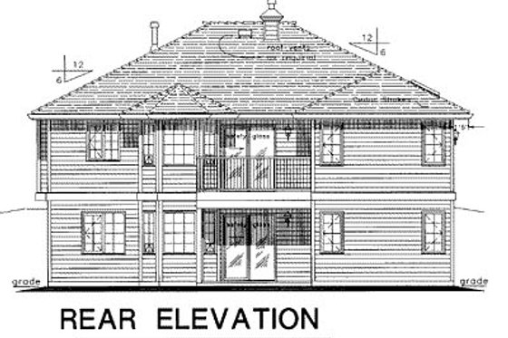Exterior - Rear Elevation for Ranch House Plan #18-178 - 2 bed, 2 bath
