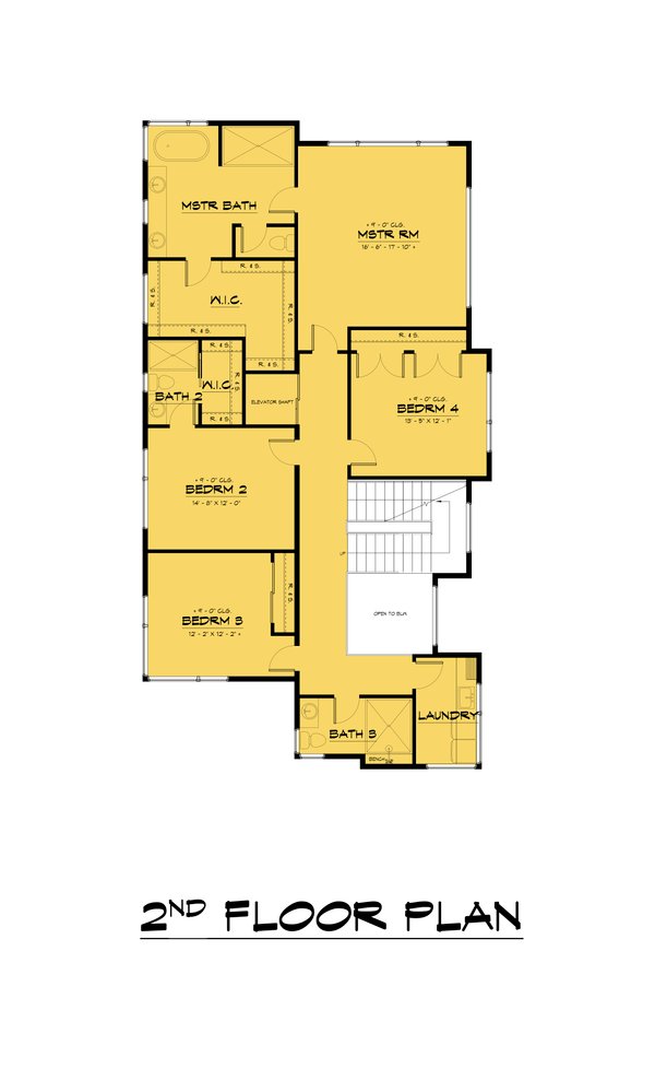 Contemporary Floor Plan - Upper Floor Plan #1066-262