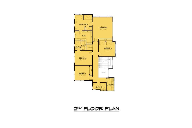 House Design - Floor Plan - Upper Floor for Contemporary House Plan #1066-262 - 5 bed, 5.5 bath