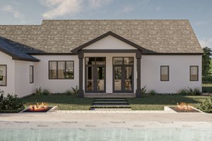 Exterior - Rear Elevation for Modern House Plan #455-568 - 3 bed, 2 bath