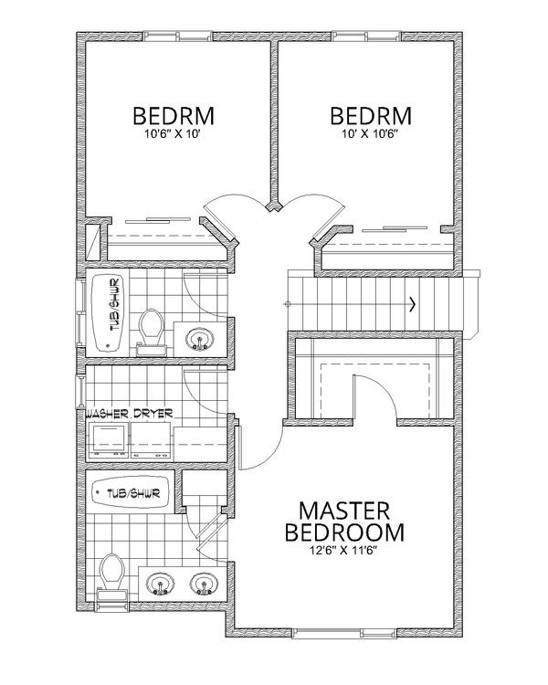 Contemporary Floor Plan - Upper Floor Plan #112-187