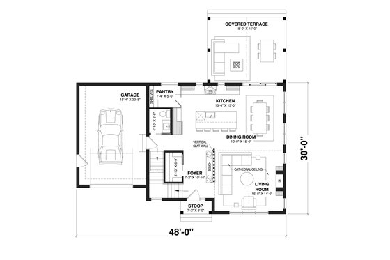 Floor Plan - Main Floor for Farmhouse House Plan #23-2820 - 5 bed, 2.5 bath