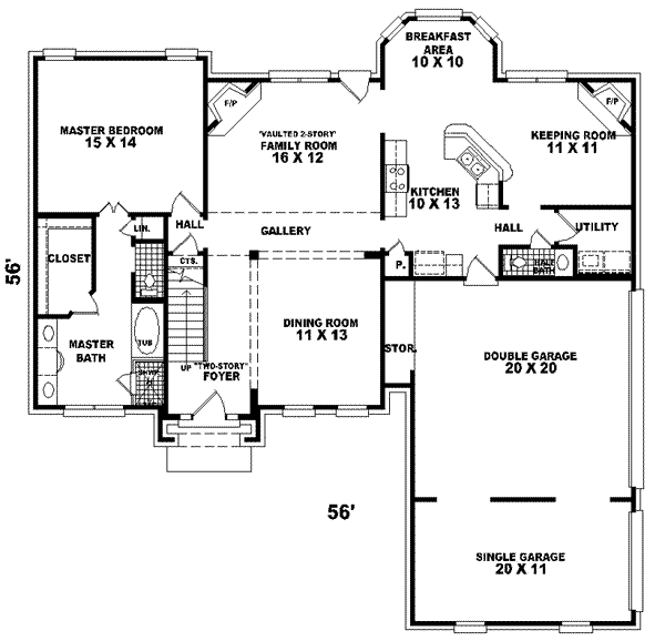 Traditional Floor Plan - Main Floor Plan #81-524