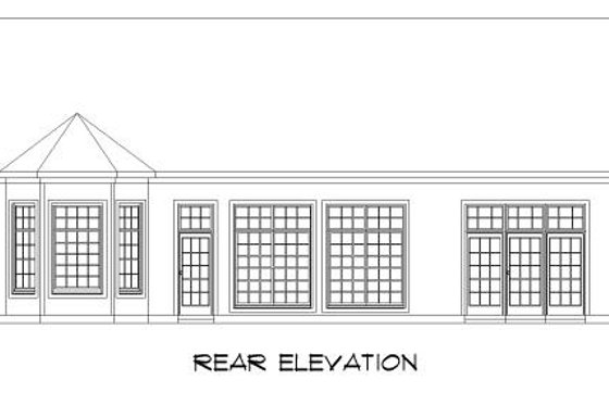 Exterior - Rear Elevation for Traditional House Plan #424-129 - 2 bed, 2 bath