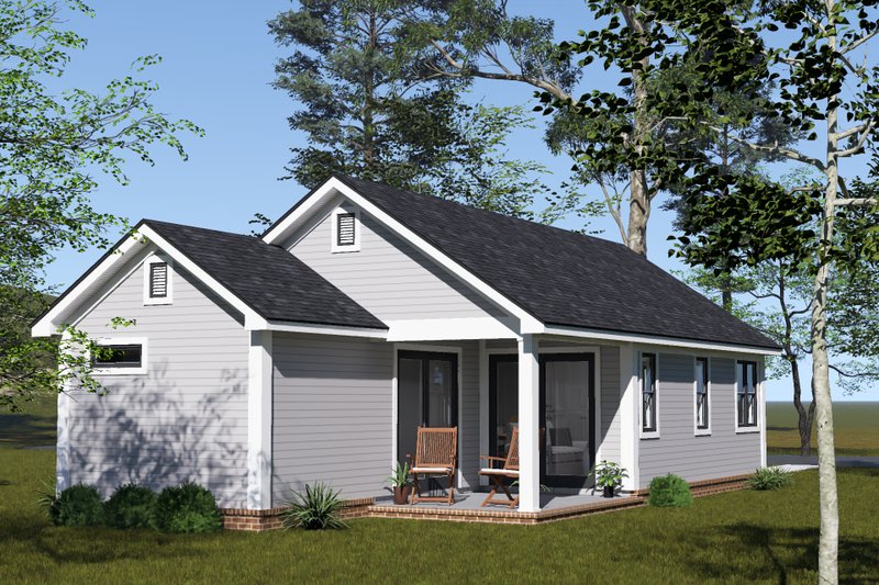 Dream House Plan - Exterior - Rear Elevation for Cottage House Plan #513-2444 - 2 bed, 2 bath