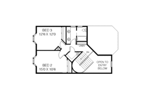 Floor Plan - Upper Floor for Traditional House Plan #60-345 - 4 bed, 2.5 bath