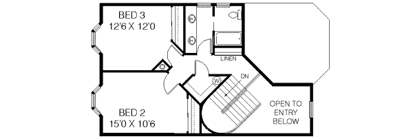 Traditional Floor Plan - Upper Floor Plan #60-345