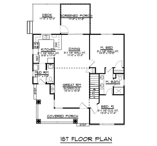 Craftsman Floor Plan - Main Floor Plan #1064-45