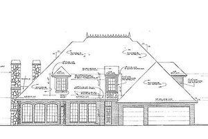 Exterior - Rear Elevation for European House Plan #310-432 - 4 bed, 3.5 bath