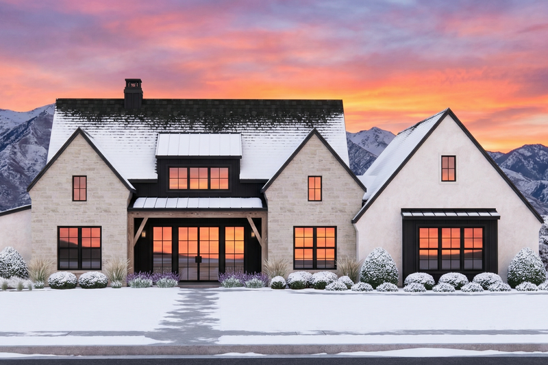 Home Plan - Exterior - Front Elevation 3 for European House Plan #1096-84 - 4 bed, 3.5 bath