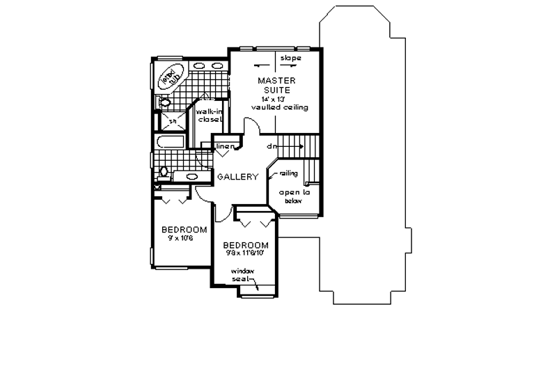 Dream House Plan - Floor Plan - Upper Floor for European House Plan #18-266 - 4 bed, 2.5 bath
