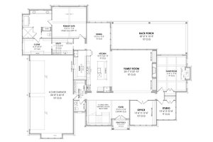 Floor Plan - Main Floor for Tudor House Plan #1096-2 - 4 bed, 4.5 bath
