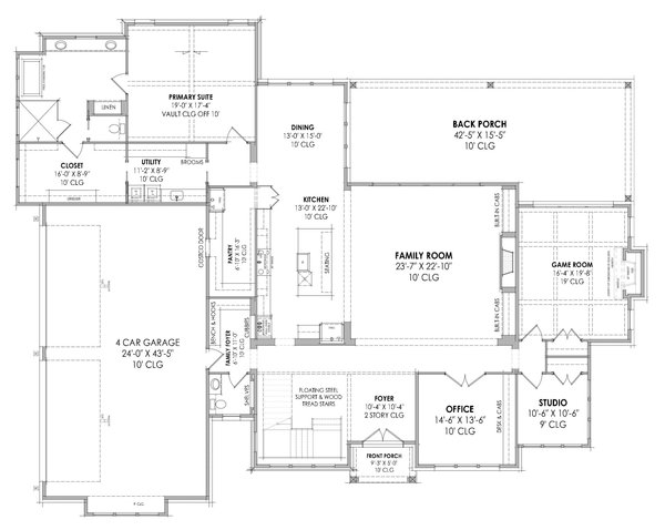 Tudor Floor Plan - Main Floor Plan #1096-2