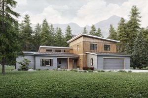 House Blueprint - Contemporary Exterior - Front Elevation Plan #924-13